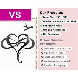 Wall Decor | Heart Metal Wall Decorunique Lovesign Plaque Steel Art ...
